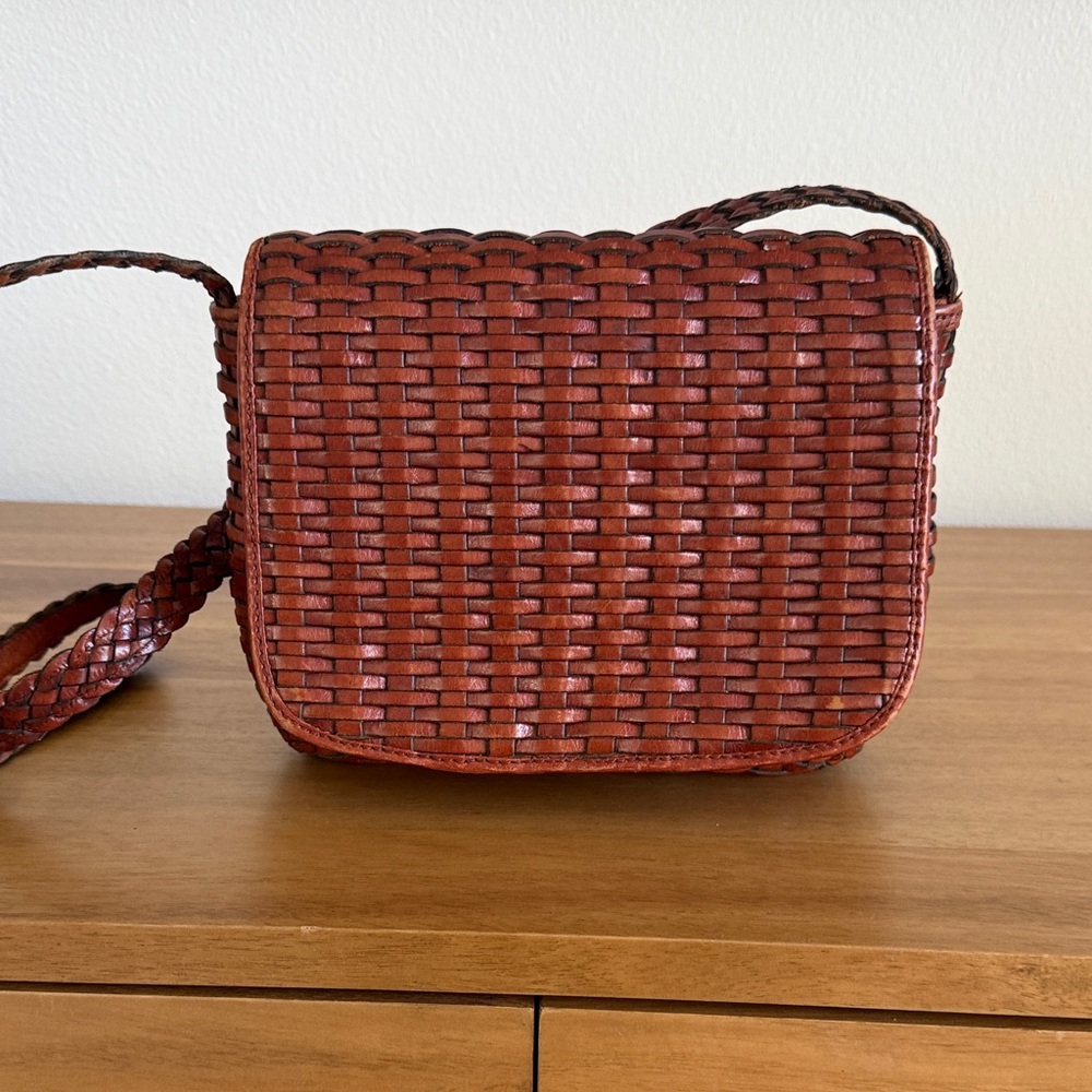 Vintage Talbots Woven Brown Crossbody Bag